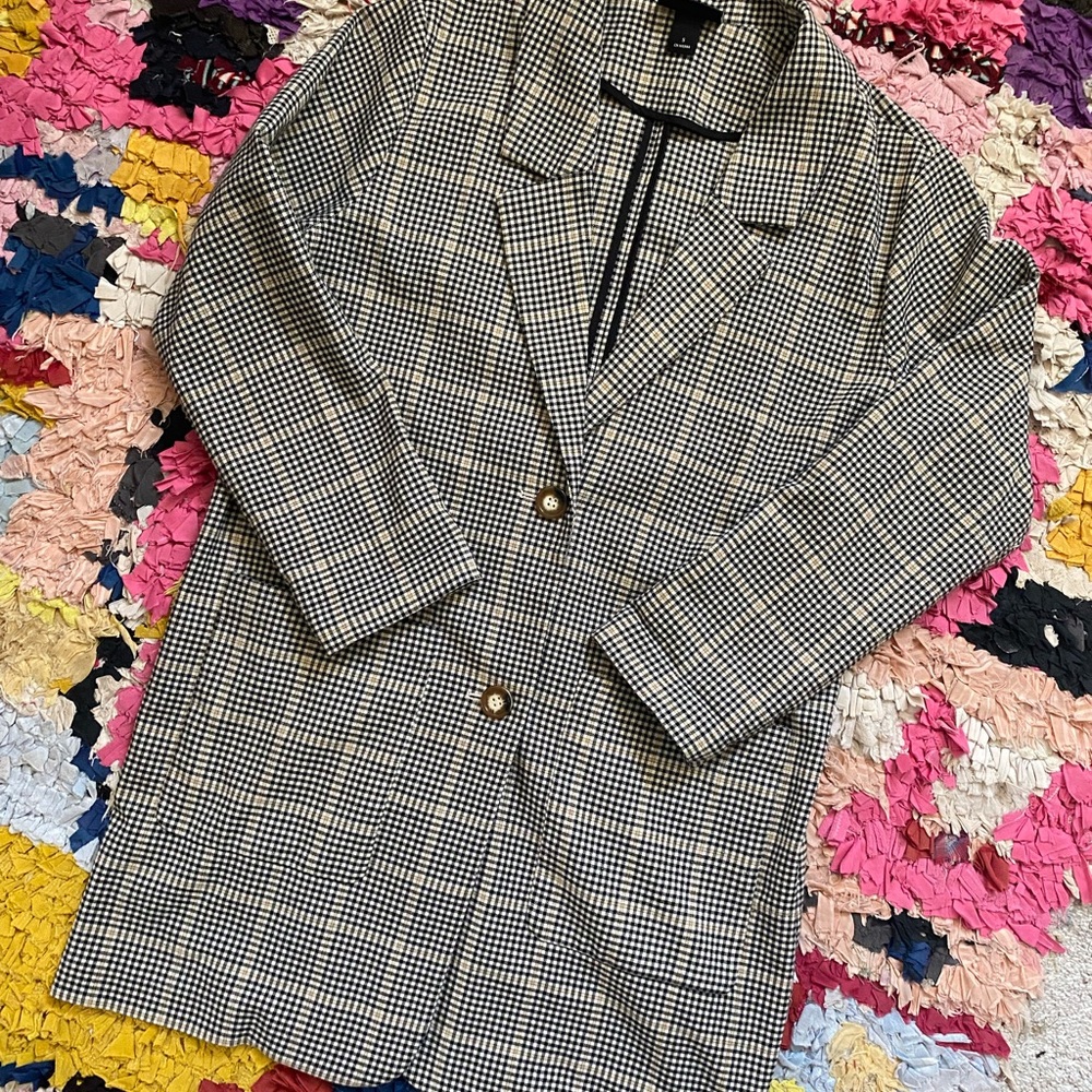 Monki Black and White Houndstooth Blazer